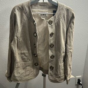 AMI stripped brown and tan jeans jacket. Size PL